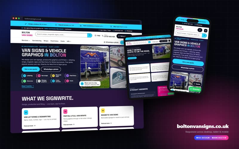 Bolton Van Signs website