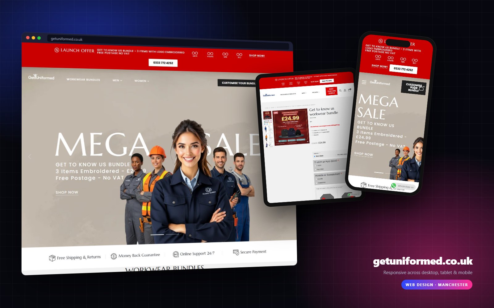 Get Uniformed website on desktop, tablet and mobile