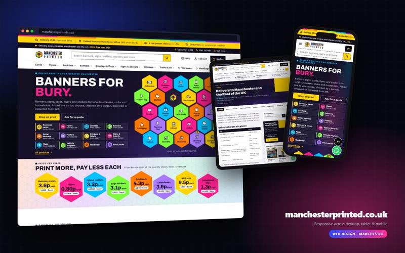 Manchester Printed website