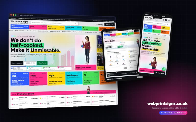 Web Print Signs website